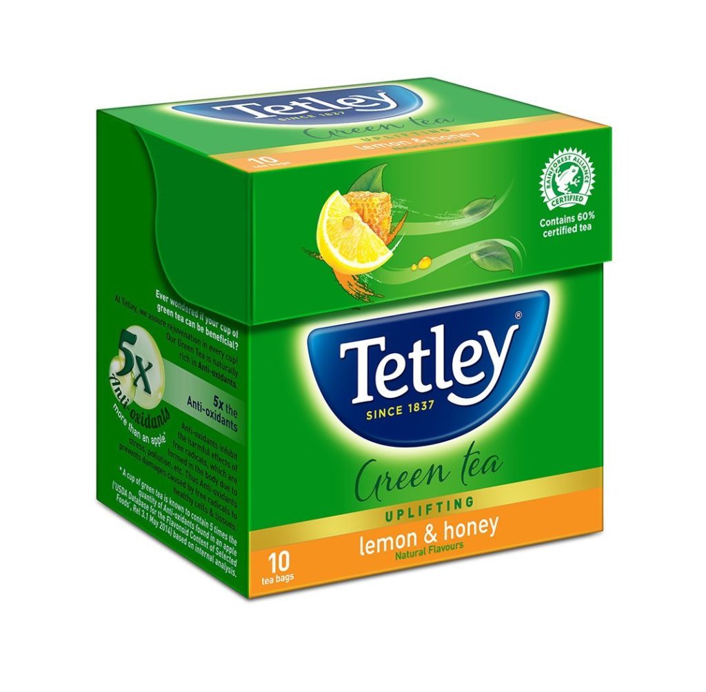 tetley green tea 10 bags(lemon honey)