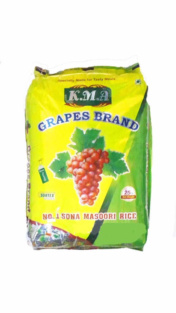 Grape Sona Masoori Ponni Rice (old boiled premium rice) - 26kg bag