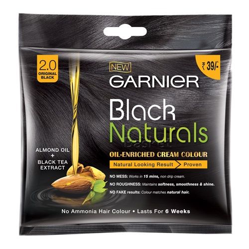 Garnier natural black hair dye 20ml pouch