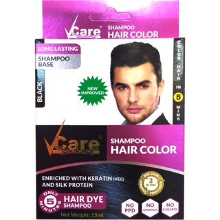 Vcare shampoo hair color black 15ml