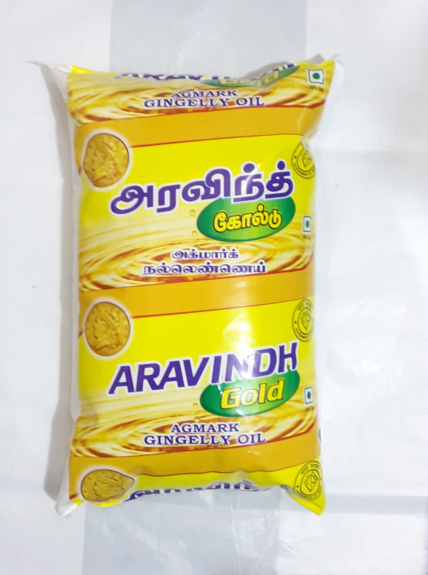 Aravindh pure gingelly oil 1 lit pouch