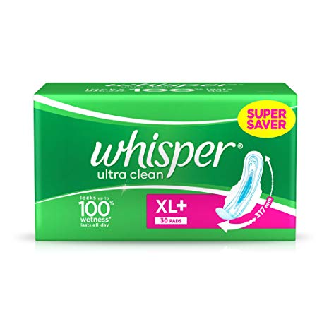 Whisper ultra clean XL+ wings sanitary pad 30pads (super saver)