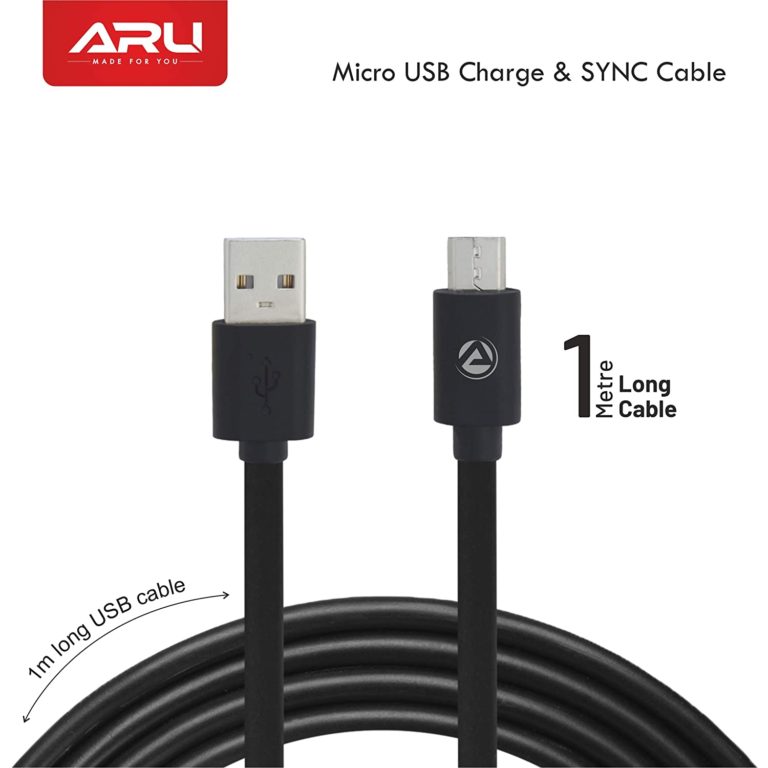ARU 1Mtr, Micro USB Charge & Sync Cable