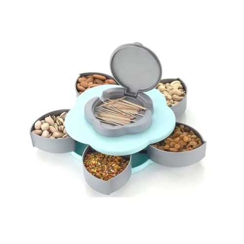 Flower Candy Box Serving Rotating Tray Dry Fruit, Candy, Chocolate, Snacks Storage Box, Masala Box .