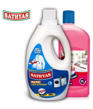 Sathyas matic liquid 1lit + free 500ml floor cleaner worth 90Rs