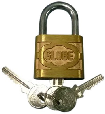 Globe Pressing Hardened Brass Padlock with 3 Keys (50mm)Non Returnable