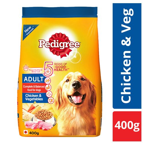 Pedigree Dry Dog Food - Chicken & Vegetables, For Adult Dogs, 400 g
