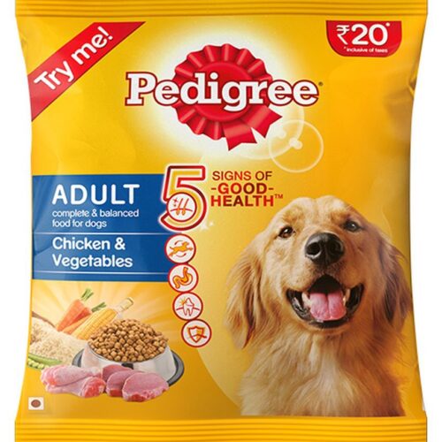 Pedigree Dry Dog Food - Chicken & Vegetables, For Adult Dogs, 100 g