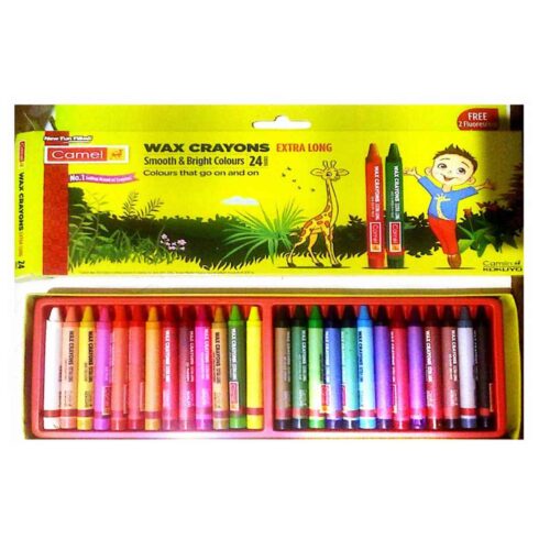 Camel Wax Crayons 26 Shades with 2fluorescent