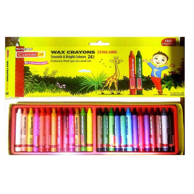 Camel Wax Crayons 26 Shades with 2fluorescent