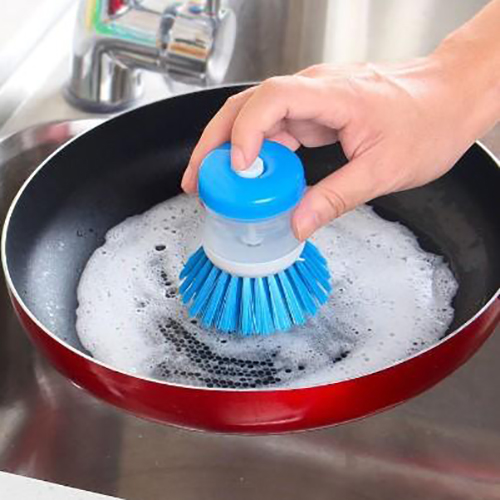 Dish Cleaning Brush With Liquid Soap Filling Tank